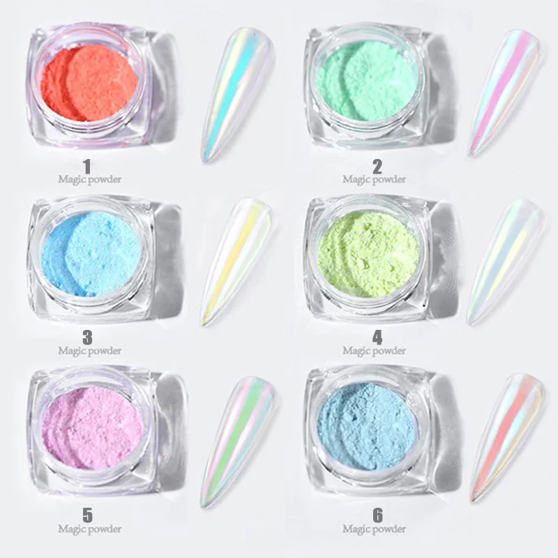 Aurora Powder Nail Glitter Manicure Pigment Mermaid Chrome Mirror Nail Powder TY99