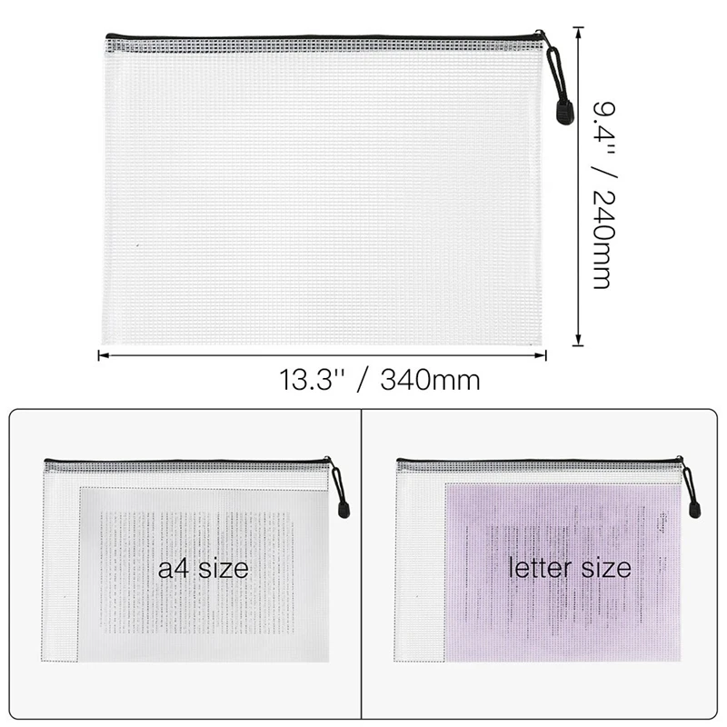 18 шт. пластиковая сетка на молнии для документов держатель, размер письма водонепроницаемый мешочек для документов для школы офисные принадлежности, искусство и ремесла organii