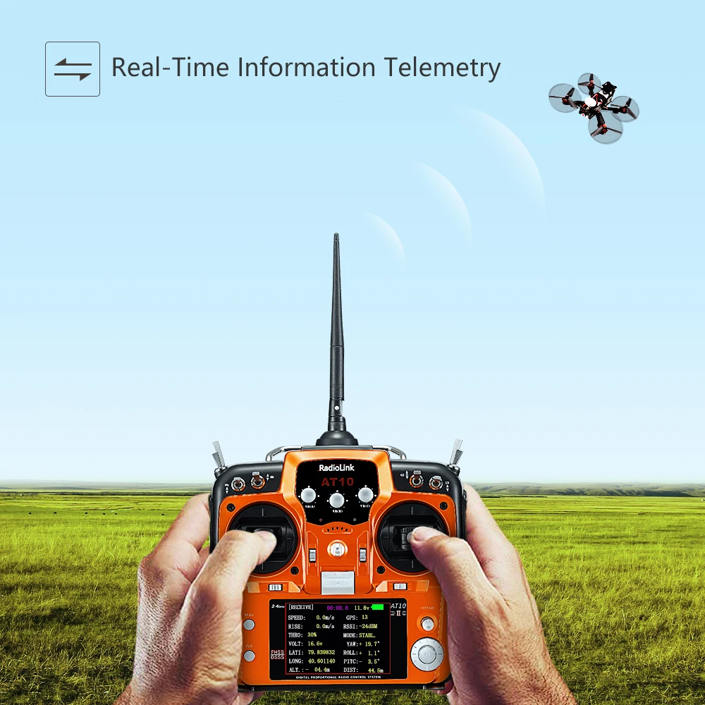 Радиоприемник и передатчик Radio olink AT10II 12 каналов R12DS 2 4 ГГц DSSS FHSS пульт