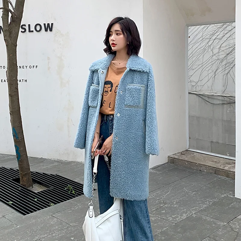 

100% Wool Jacket Autumn Winter Coat Women Clothes 2020 Real Fur Coat Korean Sheep Shearling Women Tops Manteau Femme ZT3903