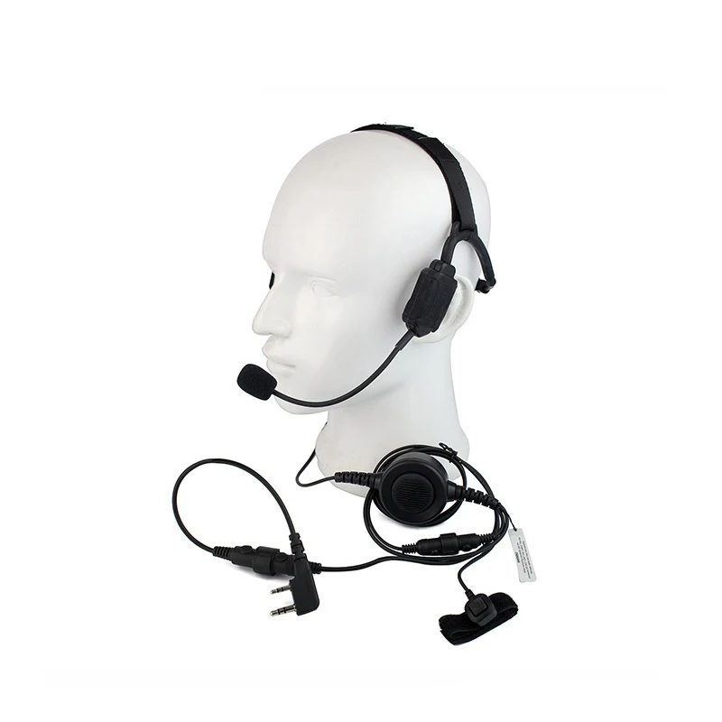 

Military Bone Conduction Tactical Headphone Headset For Kenwood Baofeng Wouxun