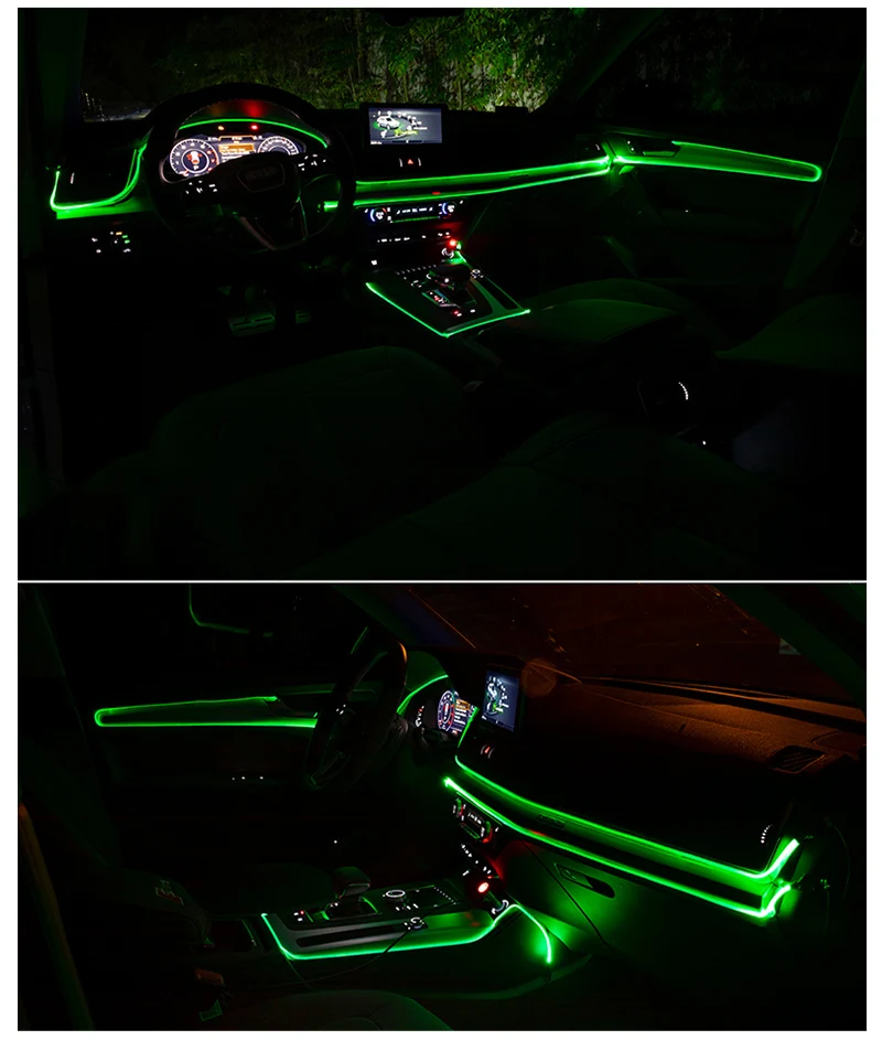 Автомобиль EL неоновая полоса RGB автомобильный атмосферный светильник со звуком и пультом дистанционного управления RGB светодиодный декоративный автомобильный светильник для автомобиля