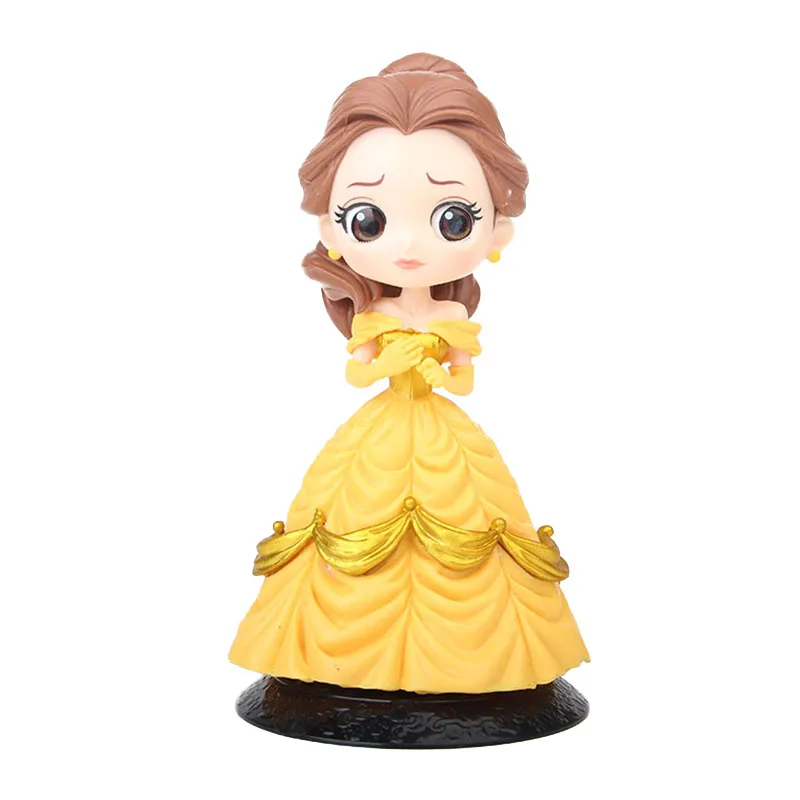 Принцесса Дисней Q версия персонажи Белл Жасмин Принцесса ПВХ фигурка куклы KidsToys для детей подарок на день рождения D40D