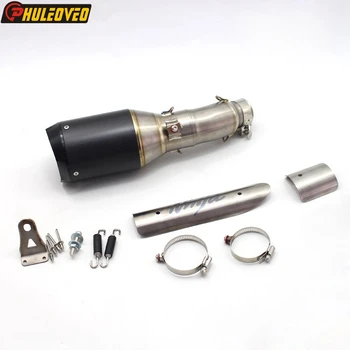 Titanium Alloy for Kawasaki Ninja 400 Z400 Motorcycle Exhasut Middle Link Pipe Muffler with Titanium Alloy Can Shield Covers