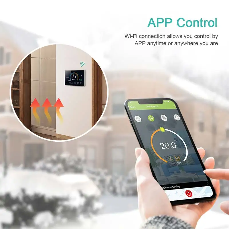 

â„ƒ/ â„‰ Switchable Wi-Fi Smart Programmable Thermostat Voice APP Control Backlight LCD Water/ Gas Boiler Heating Thermoregulator