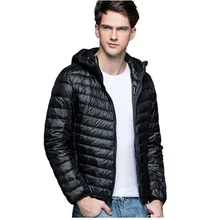 Мужские куртки на утином пуху на зиму и осень, мужские пуховики с капюшоном, ультра-светильник, теплая верхняя одежда, пальто, парки на открытом воздухе