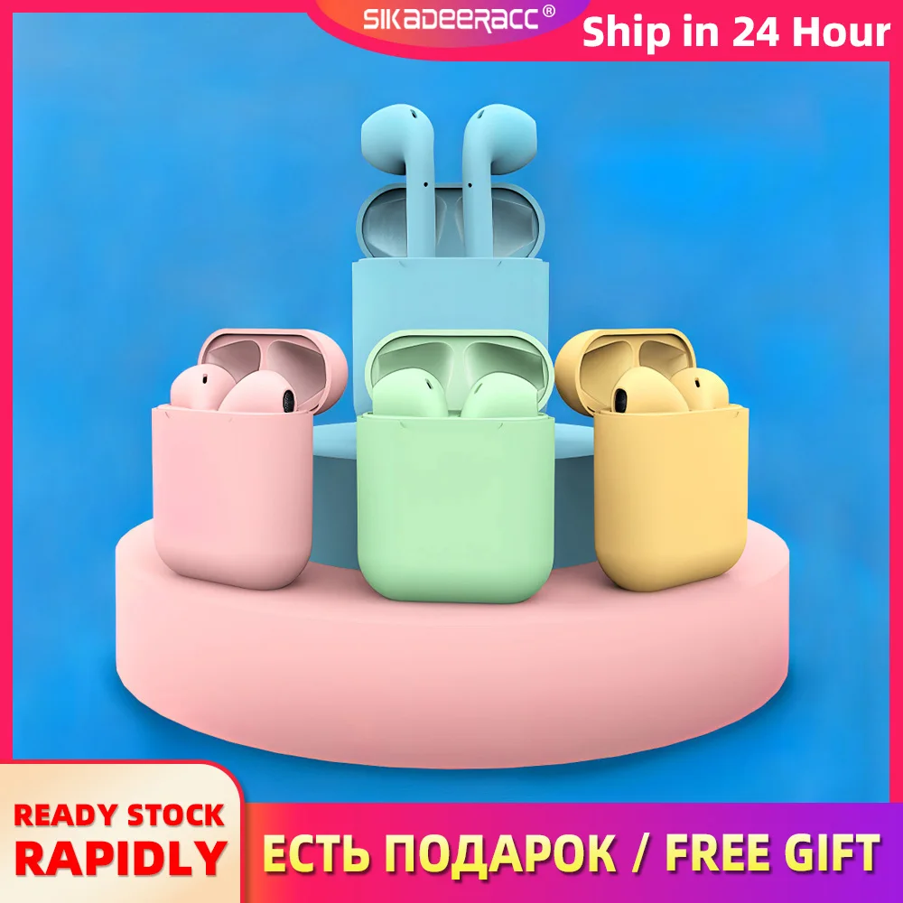 

Mini Wireless Bluetooth 5.0 Earphone Charging Sports Colorful Candy Fashion Headphone Microphone Charging Box Gifts