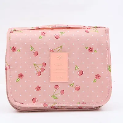 Nylon Hook Up Cosmetic Bag Women Travel Toiletries Storage Bag High Quality Waterproof Makeup Pouch Ladies Make-up Beauty Bag Pink Peach