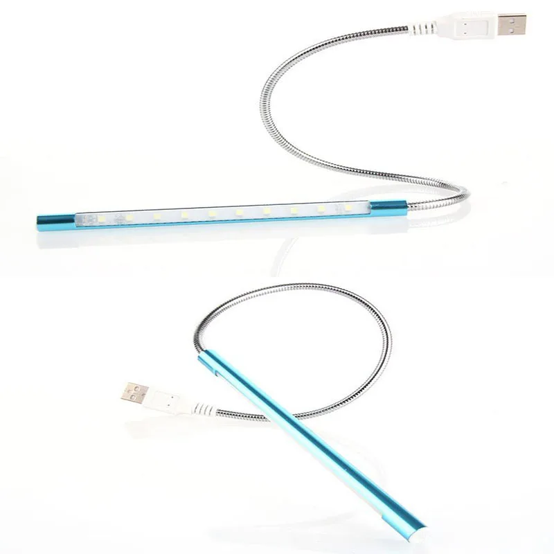 HECULAS маленький гибкий USB Led 10 светильник компьютерная лампа для чтения яркая разноцветная лампа для ноутбука настольное зарядное устройство Лидер продаж