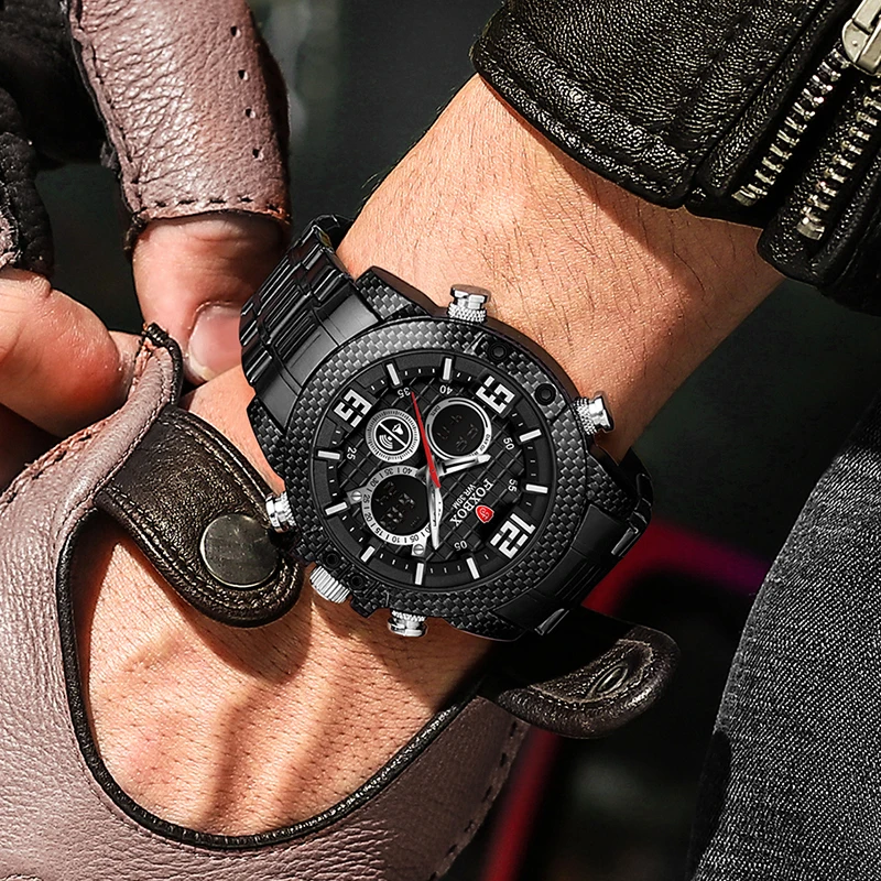 2021 orologio Fox di marca da uomo cassa in fibra di carbonio orologi sportivi al quarzo da uomo orologio da polso digitale impermeabile militare Clcok_voghion.com