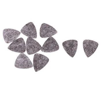 

10PCS Wool Felt Guitar Picks Plectrums for Ukulele Guitar Parts 3-5mm Grey