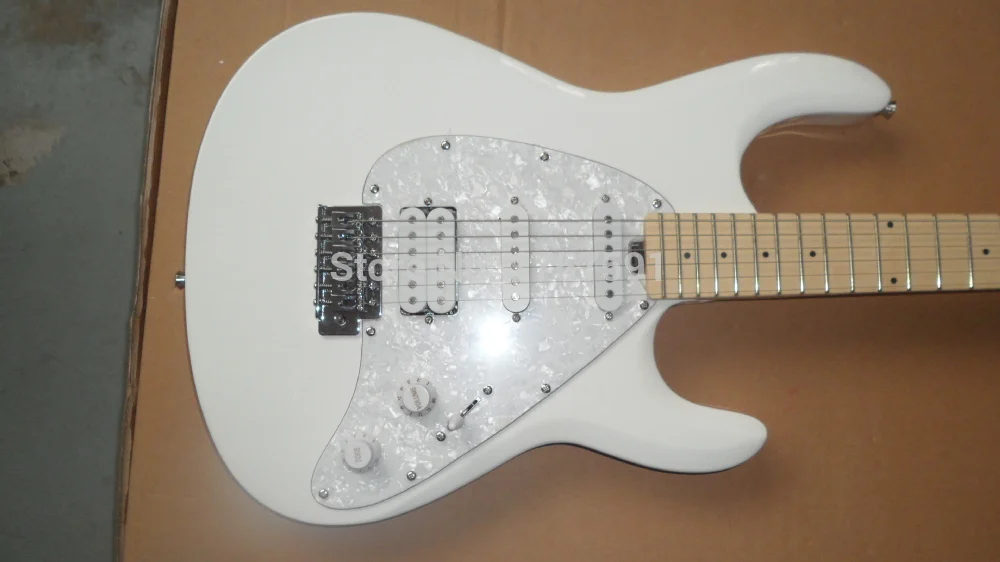 Высокое качество, 6 струн SSH Ernie ball Music Manl signature, специальные белые цвета, электрогитара с тремоло