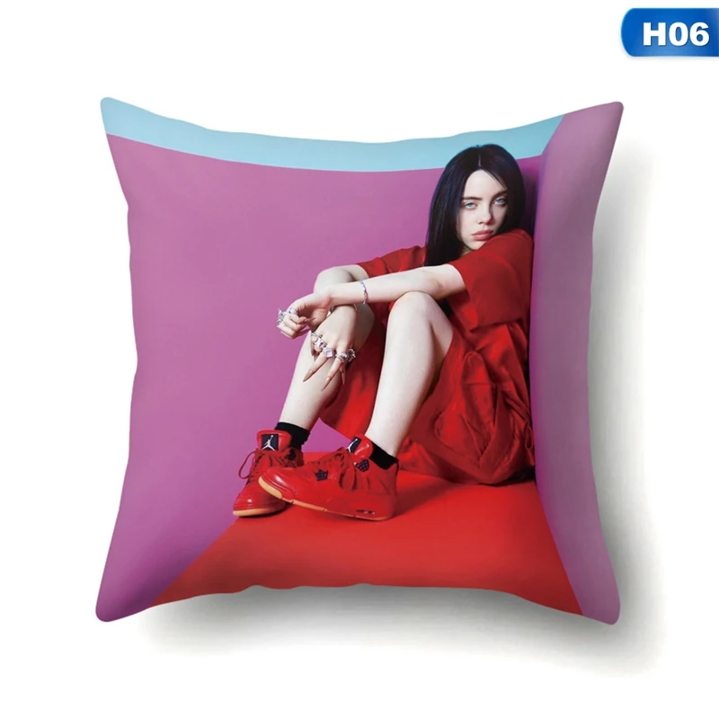Наволочка из полиэстера с принтом Billie Eilish, декоративные подушки для дома, поп-певец Billie, чехол для подушки
