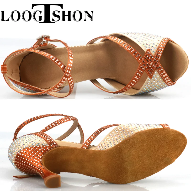 LOOGTSHON tango dance shoes woman latin shoes for women just dance gold dance shoes Shoes for dancing latin dance shoes
