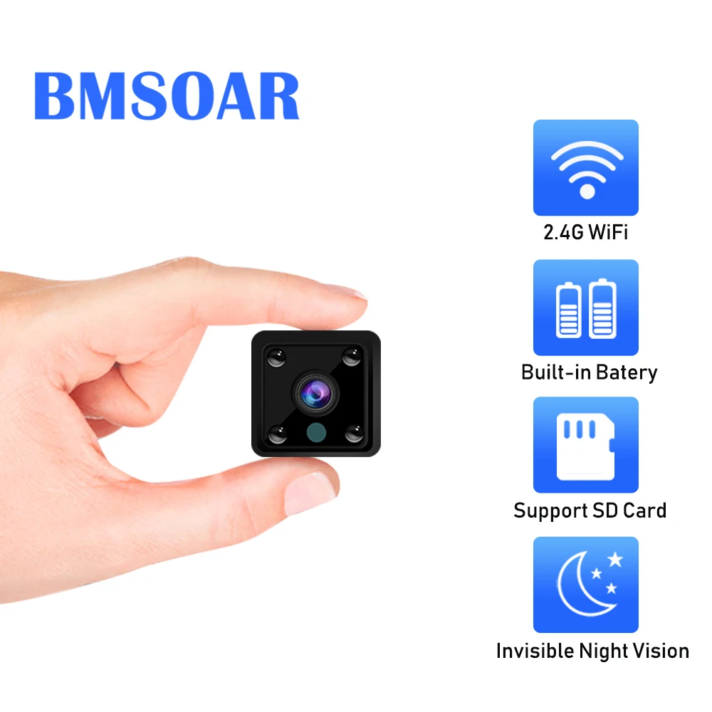 

WIFI Camera Mini Home Security 960P Night Vision 120 Degree Wide View Loop Video Recorder IP Camera Built-in Battery Samll Cam