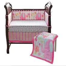 3D 4 шт./компл. девочка кроватка постельного белья матрасный чехол для детской кроватки покрывало для детской кроватки Bumpersc с рисунками из мультфильма; Животные кровать Стёганое одеяло для новорожденных на все сезоны