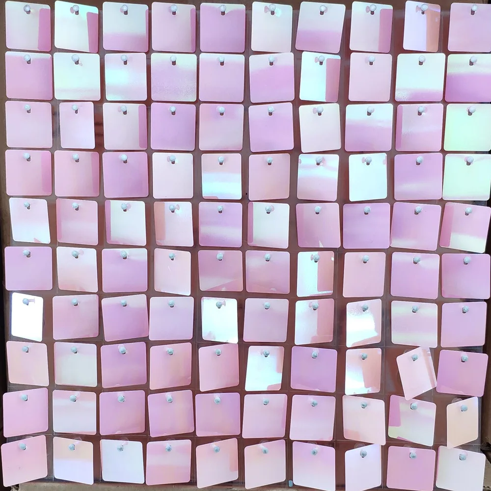 Square Pink AB 50 шт. 30 см* 30 см прозрачный бесцветный фон доска с ПЭТ блестками для свадебных фонов тарелка 3D блесток панели стены - Color: Square Pink AB