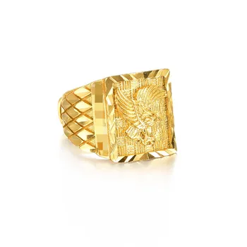 

Flying Eagle Rings Punk Animal Jewelry Men's Cool Big Golden Finger Rings Jewelry Best Father's Day Gift Wedding Bands