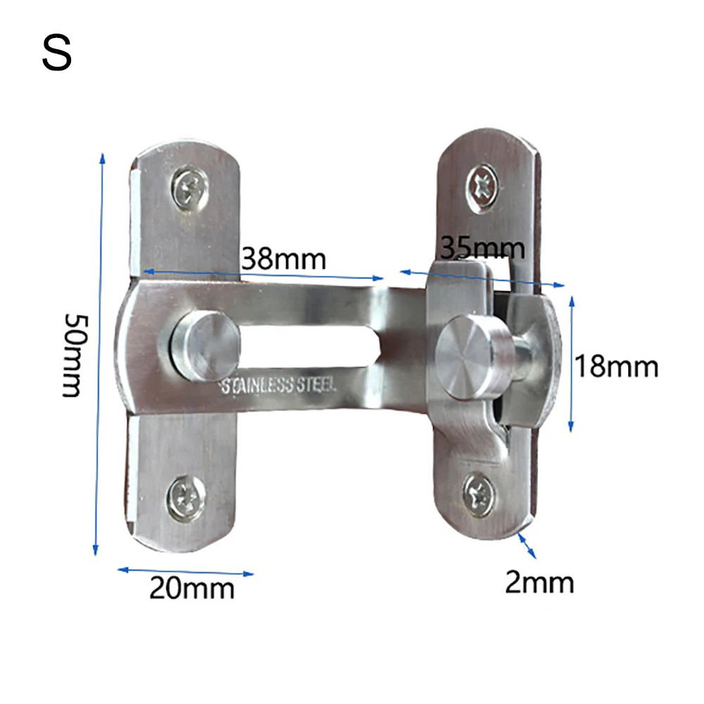 Нержавеющая сталь 90 градусов Засов защелки раздвижные двери цепи Замок инструмент безопасности