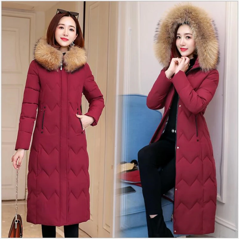 Новинка, большие размеры, 5XL, женские парки, толстая длинная теплая зимняя куртка с капюшоном, Женская однотонная женская парка, Casaco Feminina Inverno 321