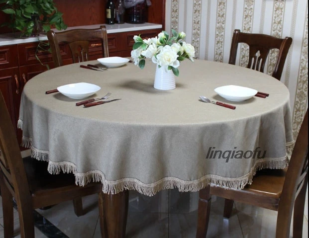 Modern minimalist American round tablecloth European table cloth fabric cotton linen home Table runner - Цвет: 3
