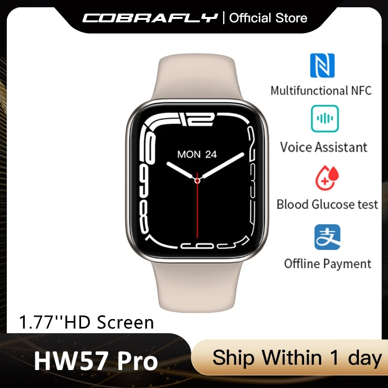 Оригинальные Смарт-часы COBRAFLY с NFC IWO HW57 Pro для мужчин и женщин серия 7 часы тест на