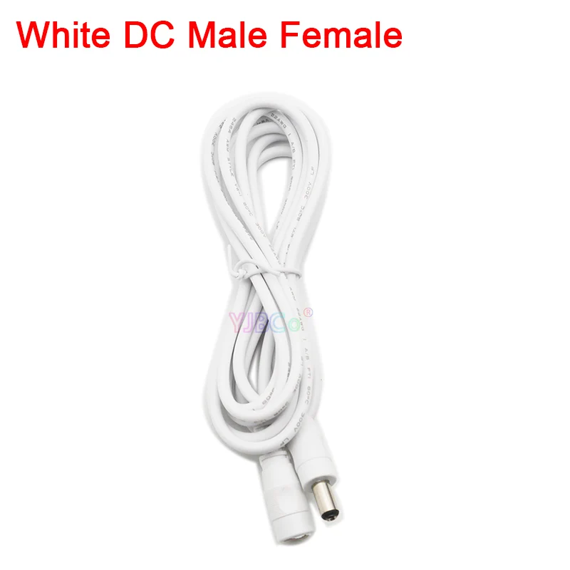 White DC Male Female Горячая 1 м 2 м 3 м 5 м 5,5X2,1 мм DC разъем питания с удлинителем DC женский и мужской Джек адаптер - Цвет: White DC Male Female