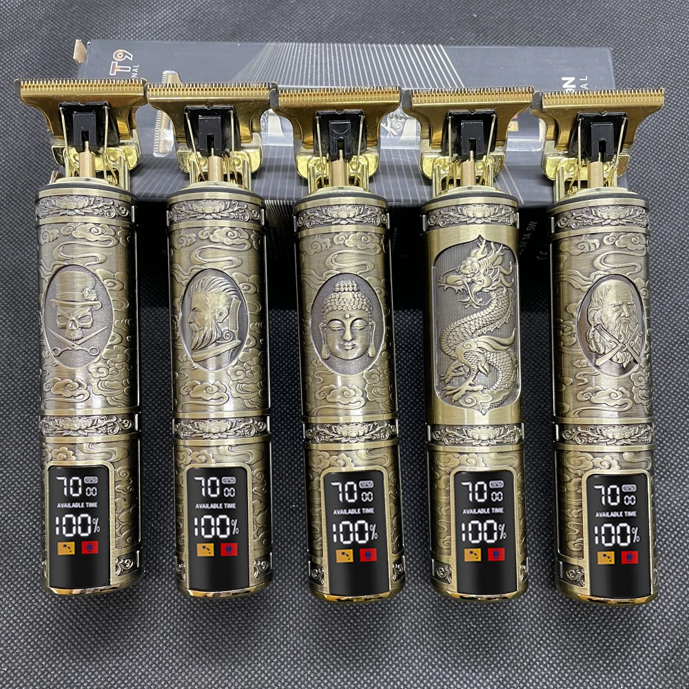 2025 T9 0mm 남성용 전기 헤어 트리머 무선 가위 전문 수염 헤어 커팅 머신 이발사 충전식