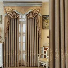 

High Quality Customized European Style Luxury Curtains for Living Room Bedroom High Shading Chenille Embroidered Window Curtains