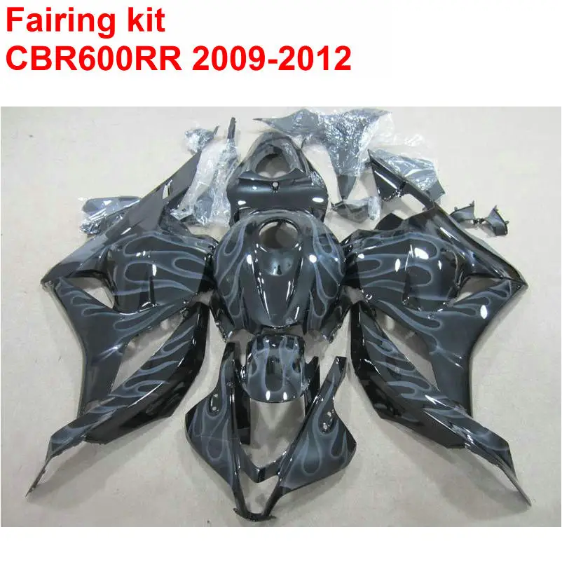 

OEM quality Motorcycle Fairing Kit For HONDA CBR600RR 2009 2010 2011 2012 CBR 600 RR Green Flame Black Fairings 09-12 XF48
