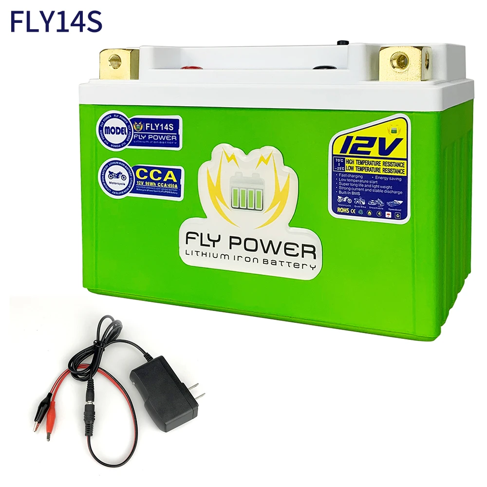 Motorcycle 12V LiFePO4 Engine Start Battery CCA 480A 96Wh for Scooter