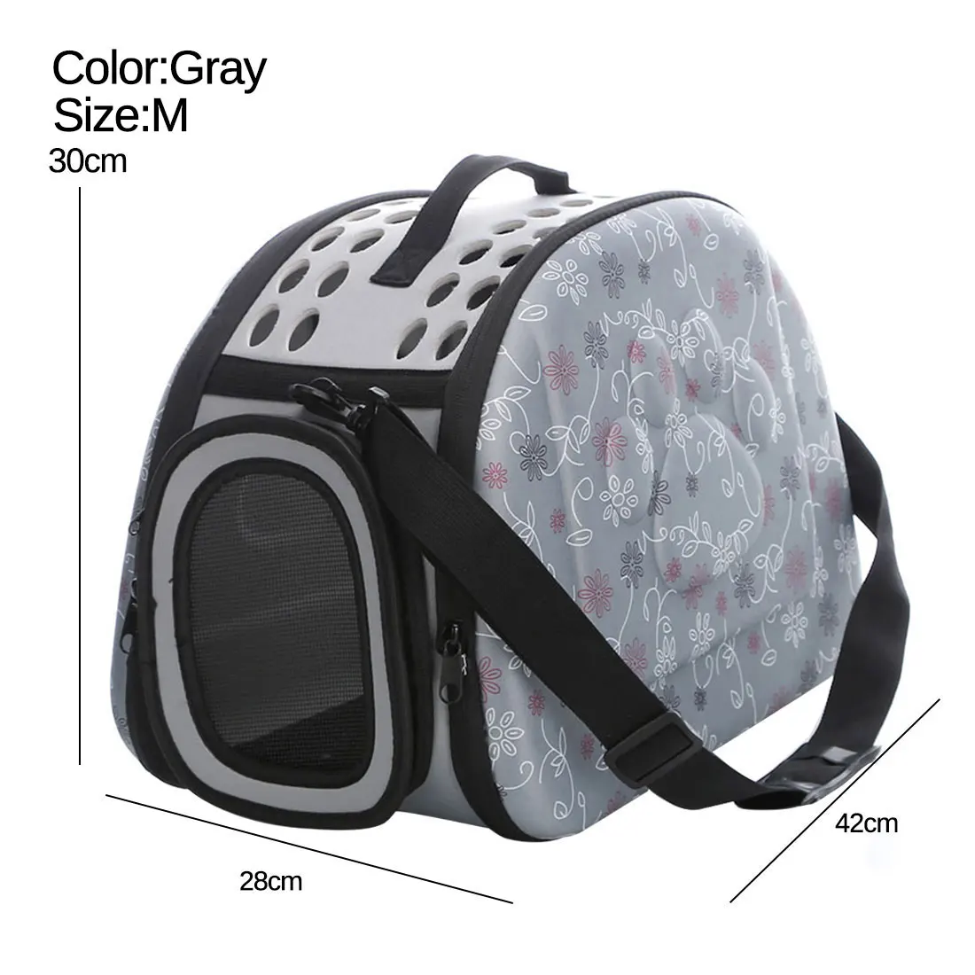 Gray M Переноска для домашних животных, для собак, кошек, складная клетка, складная сумка для ящиков, пластиковая сумка для переноски, товары для домашних животных, сумка для транспортировки - Цвет: Gray M