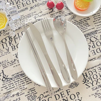 

Pure Titanium Cutlery Set Ultra Lightweight Knife Fork Spoon Chopsticks for Home Use Dinner Party Camping Picnic Cutlery Set