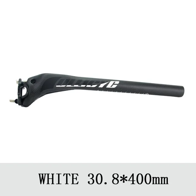 Ullicyc ультра светильник супер прочный MTB велосипед или дорожный велосипед Полный углеродный велосипед параллельные сиденья части 27,2/30,8/31,6/* 350/400 мм - Цвет: White 30.8X400mm