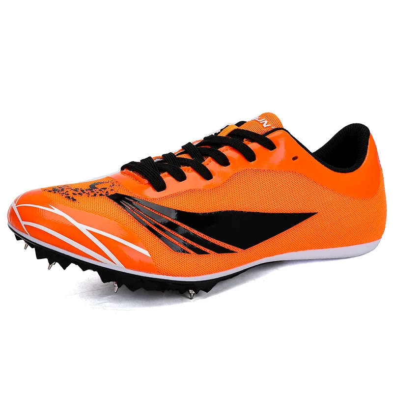 Атлетические шиповки обувь для мужчин трек и поле обувь для женщин легкие удобные беговые ногти Кроссовки мужские спортивные тренировочные туфли - Цвет: Z9018orange