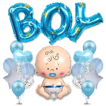 

Gender Reveal It's A Boy Girl Foil letter Balloons Baby Shower Supplies Cartoon Boy Girl Birthday Party Decorations Latex ballon