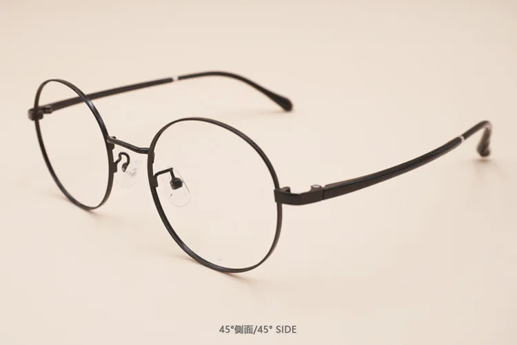 Metal Plastic Steel Glasses Frame New Round Frame Retro Flat Mirror Girl