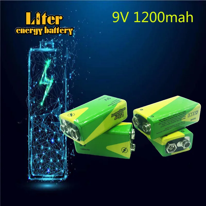 

1/2/4x 4.8x2.6x1.7cm Ni-MH Battery 9V 1200mAh Long Lifespan Battery Replacement 9 V 1200mAh Smoke Detectors Alarms Toys battery