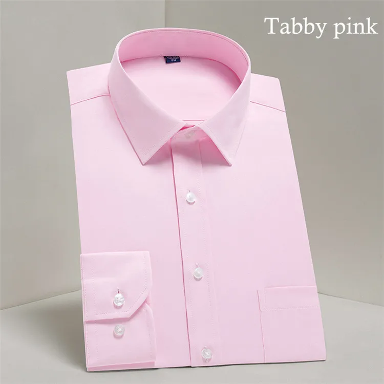 Men Dress Shirt Long Sleeve Shirts Solid Male Clothing Shirts 4XL