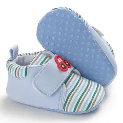 Обувь для новорожденных девочек и мальчиков; Повседневная обувь в полоску с рисунком автомобиля для малышей; обувь на мягкой подошве для