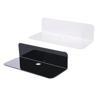 

2x Damage-Free Acrylic Floating Wall Shelf Stick-On for Speaker Action Figures