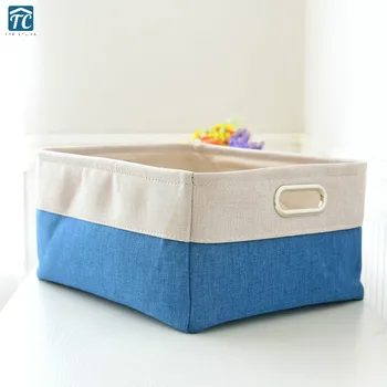 

Cotton Linen Desktop Storage Basket Art Wardrobe Clothing Sundries Toys Snacks Organizer Baskets Folding Kids Canvas Laundry