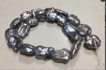 

Jewelry zxia00259+++WHOLESALE GENUINE 13-15MM BLACK BIWA PEARL LOOSE BEADS 14.5 LONG