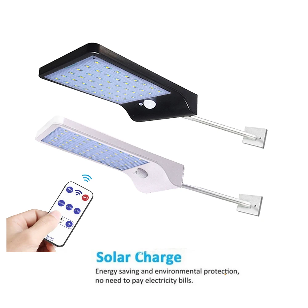 

48/36 LED Solar powered PIR Motion Sensor Light lamp Outdoor Energy Saving Street Yard Path Lamp Dropshipping Wall w metal pole