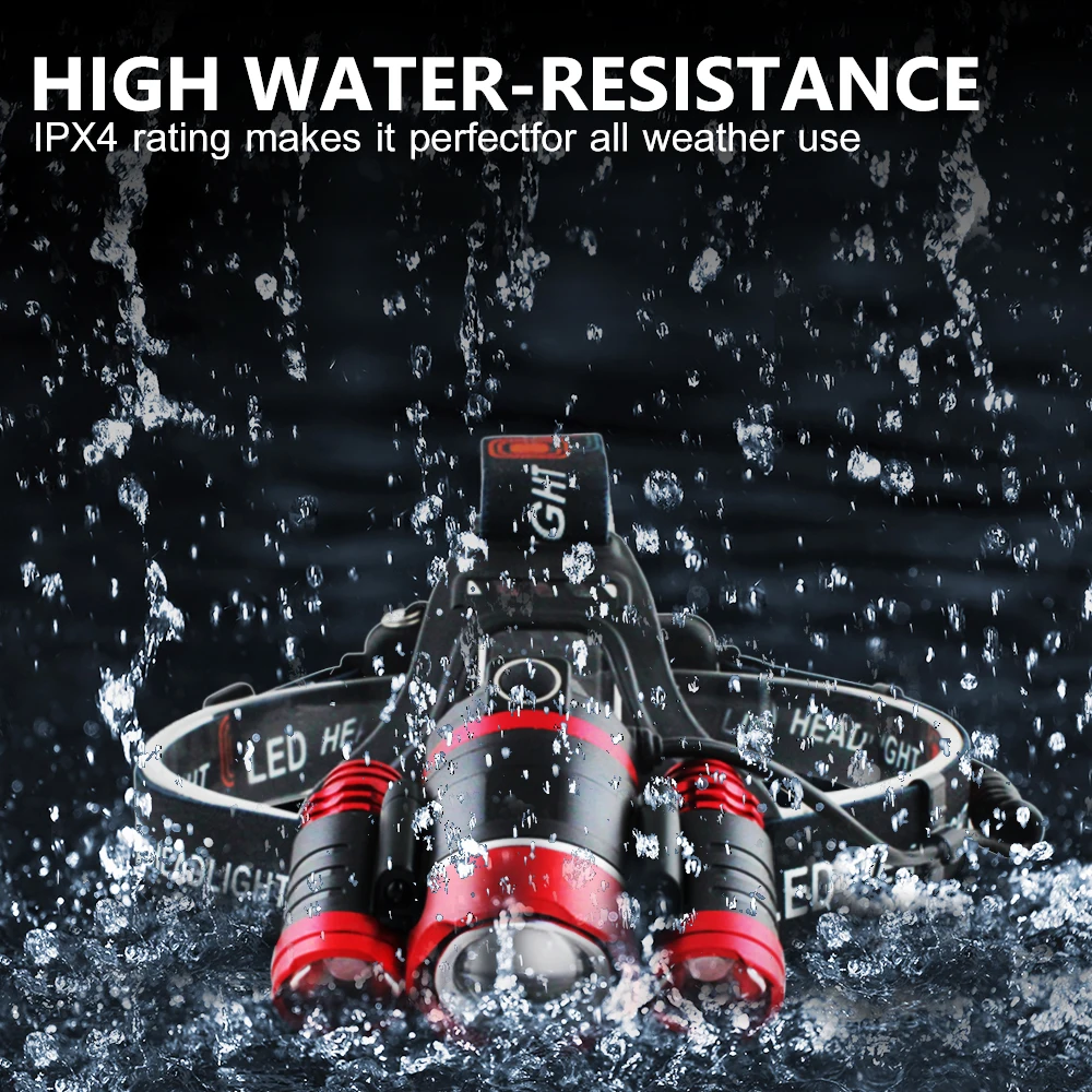 Светодиодный налобный фонарь T6 рыболовный светильник ing фонарик