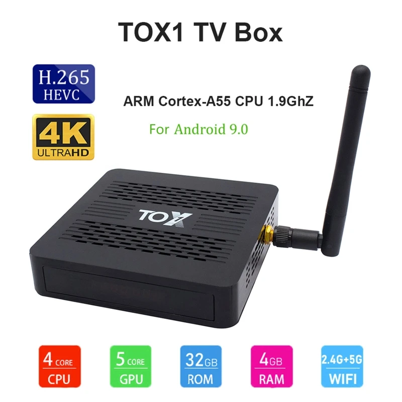ТВ приставка TOX1, Android 9,0, 4 + 32 ГБ, Wi Fi, Bluetooth, 4k, HD, 4 ядра, 1000 Мбит/с, LAN, USB 3,0|ТВ-приставки и медиаплееры| | АлиЭкспресс