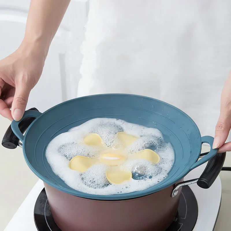 

Silicone Lid Spill Stopper Anti-overflow Splash Pot Bowl Cover High Temperature Resistance Cooking Pot Lids Kitchen Accessorice