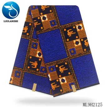 

LIULANZHI Prints Ankara Wax 6 yards 100% Cotton Tissu High Quality Wax Fabric Printing 2019 African Wax ML9H2117-30
