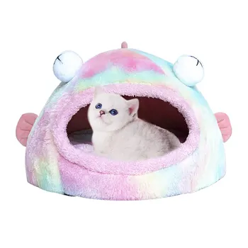 

Fish Shape Dog Beds Warm Pet Supplies Bigeye Kennel Three-dimensional Sponge Cat Nest Creative Pet Nest Tent