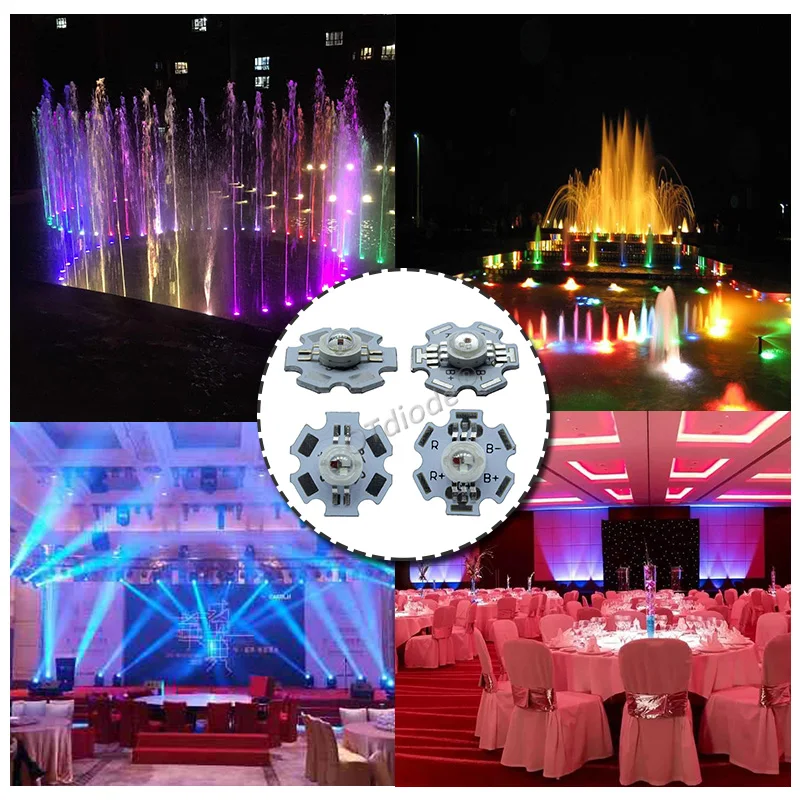 Фото High Power 9W 6pin RGB LED Chip Red Green Blue LED Epistar 45mil LED Chip LED Lamp Emitter Diodes Colorful For DIY Stage Light №5